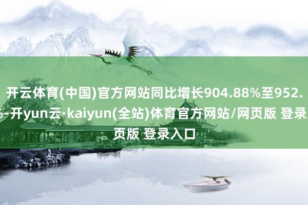 开云体育(中国)官方网站同比增长904.88%至952.28%-开yun云·kaiyun(全站)体育官方网站/网页版 登录入口